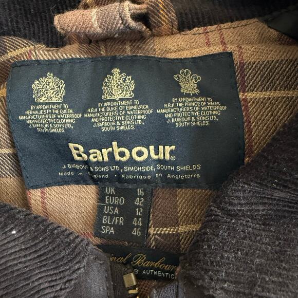 Barbour Classic Beadnell Wax Waterproof country brown coat jacket size US 12 - Picture 5 of 12
